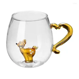 ワイングラス3Dアニマルガラスカップクリスマスカップを飲む職人技の詳細と内部の動物と一緒に