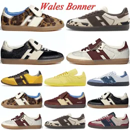 Z projektantem pudełkowym nowe buty Leopard Wales Bonner Trener Low Sneakers Leopard Dark Brown Fox Brown Core Black Classic Men Men Casual Buty