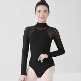 Stage Wear Adt Ballet Training Suit Autumn And Winter Long Sleeves Bodysuit Womens Gymnastics One-Piece Leotard W22578 Drop Delivery Dhnda