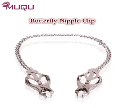 Butterfly Bosom Sutek Zaciski Jakość metalowego BDSM Łańcuchy sutków sutki Suckey For Women Adult Sex Products Shop7913658