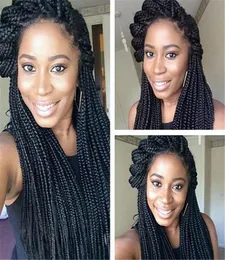 Micro Braid Wig African American American Braided Braided Wigs للنساء 14quot الباروكة الاصطناعية طويلة مستقيمة الشعر مضفر الدانتر