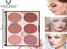 MISS ROSE Rosa 6 colori Mineral Blush Palette Bronzo Lunga durata Skinfriendly Rouge Fard Matte Evidenziatore in polvere6378060