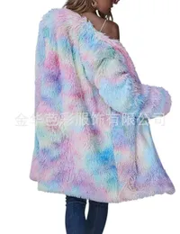 Renkli mizaçlı yeni, kadınlar için yakasız moda, Haining Fur Coat 302887
