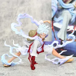 Figuras de brinquedo de ação 16cm Figuras de anime de uma peça Nika Luffy Gear 5th Action Figure Gear 5 Sun God Pvc Estatueta Estátua Modelo Decoração Boneca Brinquedos