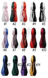 Patchwork Color Designers Durags Turbante Brilhante Sedoso Durag Bandana Long Tail Headwear Pirata Caps Cabeça Bandas Capa de Cabelo Accessories8353324