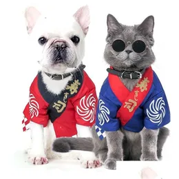 ملابس الكلاب الرفاهية للكلاب الصغيرة CAT CAT CAT CHIHUAHUA French Bldog سترة الكلب زي اليابانية Kimono 201128 إسقاط التسليم Gard Dhicj