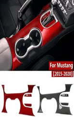 För Ford Mustang Carbon Fiber Control Gear Shift Panel Decorative Cover Car Styling Stickers 20152020 Auto Accessories7084062