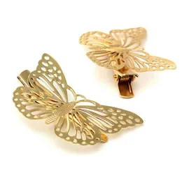 Whole2pcs Gold Hollow Farterfly Bridal Hair Pins Clip Headpiece Barrettes for Women Girls5969702