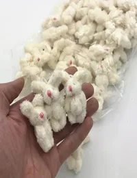 100pclot 35cm 4cm Soft Mini Joint Rabbit Pendant Bunny For Key Chain Bouquet Toy Doll DIY Ornaments Gifts 2202171752882