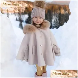 Cappotto neonata pelliccia sintetica mantello con cappuccio inverno bambino adolescenti bambino principessa mantello capispalla top vestiti caldi per bambini 216Y 221128 Consegna di goccia Dh9F5