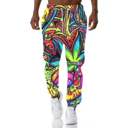 Sweatpants CJLM New Fullbody Printed Color Leaf Psychedelic Sweatpants Men's 3D Pants Harajuku Hiphop Fashion Trousers Direct Selling 5XL