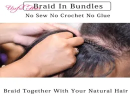 capelli vergini brasiliani intrecciano chiusura capelli ondulati treccia in fasci brasiliani cucire estensioni dei capelli per donne nere marley high3222371