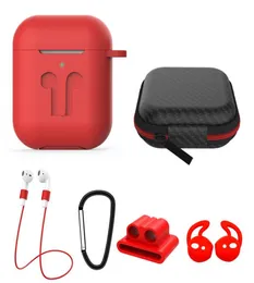 Caso do fone de ouvido para apple airpods 1/2 3pro carregamento silicone fones casos metal + cordão + caso earmuffs + saco para airpods3055804