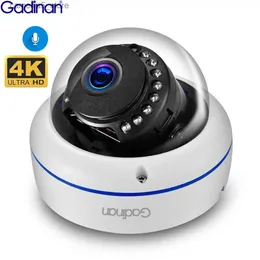 Câmera para monitor de bebê Gadinan 4K 8MP dome câmera IP POE externa com microfone embutido áudio CCTV 5MP segurança doméstica visão noturna IP66 H.265 Q240308