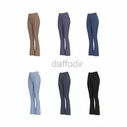 Active Pants Lu Leggings Flare Yoga Pants Shorts Gym Slim Fit Pockets Workout Cloth Wear Training Fitness Lady Outdoor Sports Trousers Outfits 2438