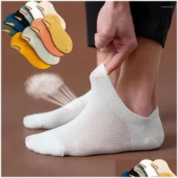 Herrensocken, 10 Paar Herren-No-Show-Socken, Mesh, niedrig geschnittene Söckchen, lässig, unsichtbar, Baumwolle, rutschfest, langlebig, für Herren, Größe 6–11, Drop-Lieferung Dhwby