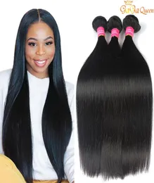 Capelli umani lisci brasiliani non trattati 3 pacchi 100 fasci di tessuto brasiliano per capelli vergini Gagaqueen hair6041996