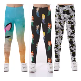 Leggings Leggings per ragazze Stampa estiva Animali Gatto Sirena Unicorno Pantaloni per bambini Moda Ragazza Pantaloni a matita Pantaloni per bambini Abbigliamento per bambini