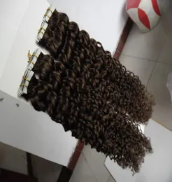 Fita encaracolada em extensões de cabelo 100g 40pcspack pele trama cabelo em adesivo sem costura hair9259290