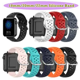 Полосы Смотреть универсальные дышащие воздушные отверстия Силиконовый ремешок 18 -миллиметровый часовой полоса для Samsung Galaxy 46 мм Active2 Gear S2 S3 Band Bracelet Huawei Watch Gt2 Garmin 240308