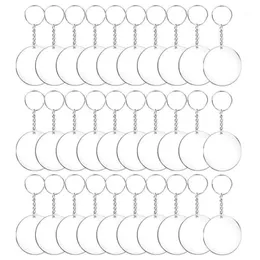 48 72 96st Acrylic Transparenta Circle Discs Set Key Chains Clear Round Acrylic Keychain Själva Nyckelring för DIY Transparent12352