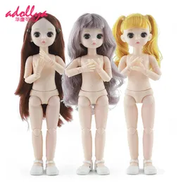 Adollya BJD Doll 30cm Naked Ball Jointed Swivel Doll Nude 22 Movable Joint Toys Toys Toys Toys for Girl 3D Eyes 1/6 Princess Dolls 240223