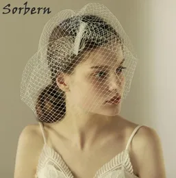 Sorbern Gelin Peçe Şapkaları Gelin Tek Kat Tasarım Düğün Saç Aksesuarları Kadınlar İçin Zarif Stil El Yapımı Parti Güzel Hediye Whit2256615
