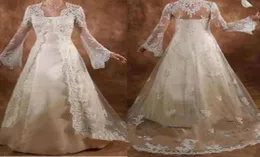 2019 marfim luxo longo casamento jaquetas personalizado frente aberta mangas compridas rendas com apliques nupcial bolero jaqueta xale branco wedding1349583