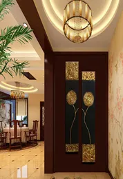 Pintado à mão moderno abstrato ouro preto pintura a óleo grande vertical texturizado parede decorativa lona arte imagem para sala de estar7655228