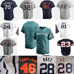 2023 올스타 시티 남성 여성 청소년 28 Javier Baez 20 Spencer Torkelson 39 Zach McKinstry 8 Vierling Baseball Jersey Laohu