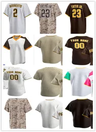 Camisa de beisebol Yuki Matsui Ha-Seong Kim Fernando Tatis Jr. Joe Musgrove Graham Pauley Brett Sullivan Cal Mitchell Mason McCoy Jakob Marsee Nathan Martorella