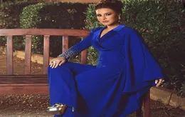 Elegant Royal Blue Mother of the Bride Pant Suits Peaked Lapel Long Sleeve Jumpsuits Tonged aftonklänningar Plus Size Wedding Guest 9140408