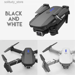 Drony LS E525 E88 Pro Drone 4K HD Dual obiektyw Mini Drony Wi-Fi 1080p Transmisja w czasie rzeczywistym FPV Airecraft Kamery Składane RC Fourcopter Prezentowa zabawka Q240308