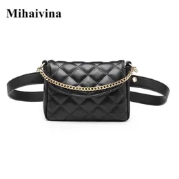 Waist Bags Mihaivina Women Bag Fashion Female Belt Chain Money Fanny Pack PU Leather High Pants199Q