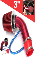 Universal Car Cold Air Intake Filter Alumimum Induction Kit Pipe Hose System Red2071492