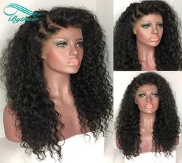 무거운 밀도 150 Afro Kinky Curly Full Lace Human Hair Wigs Brazilian 레이스 전면 가발 흑인 여성 사전 뽑은 헤어 라인 9867863