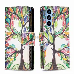 Patterns Cases For Samsung A35 A55 A25 A24 S24 A14 A34 A54 S23 FE A13 A33 A23 Ultra Plus 4G 5G Zipper Wallet Leather Case 240304