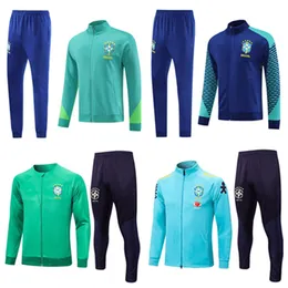 2023 2024 CAMISETA DE FUTBOL Brazylia piłkarska garnitur treningowy Firmino Brazylia Maillots Marquinhos Vini Jr Antony Silva 2023/24 Brasil Long Zip Kurtka