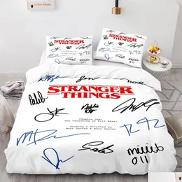 Комплекты постельного белья Stranger Things Set Single Twin Fl Queen King Size Aldt Kid Bedroom 011 230211 Прямая доставка Dhtmc