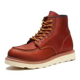 Goodyear-Welced Men 405 Fashion Boots Vintage Подличная кожаная лодыжка мотоцикле