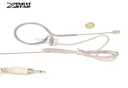 Köttfärg trådbunden enkel öronhook headset mikrofon 35 mm skruvanslutning kondensor mic mike för UHF trådlöst system bodypack tran7031224
