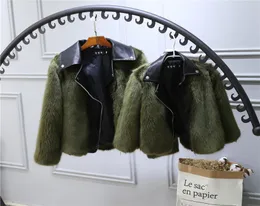 07t Kids Fur Coat Jacket Imitation Fox Artificial Fur Grass Högkvalitativ plysch läder Fake Winter Baby Girl Clothes B2874214452