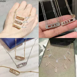 Designer-Halsketten mit Messikas-Anhänger für Damen, Roségold, Silber, geometrische Form mit drei Diamanten, beliebter Schmuck, Luxus-Halskette, Geschenk {Kategorie}{Kategorie}