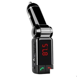 MP3/4 FMトランスミッターBC06 Bluetooth Car Kit Hands Transmitter Wireless Music Reciver LCD MP3プレーヤーデュアルUSB充電器プライベートラジオDHSQH