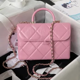 10A Top Mini Crossbody Bag 23k Bag Counder Bag Classic Flap Bag 19cm Sheepes Sheains Chains Bag Bag Bag Bag Bag حقيبة من الجلود السحابية Hasp Blue Black Pink Bag