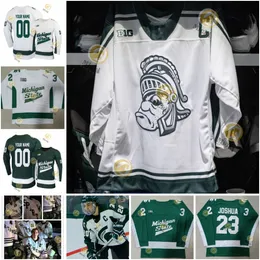 MSU Hockey Jersey Owen Baker Joey Larson Red Savage Isaac Howard Reed Lebster James Crossman Gavin Oconnell Luca Di Pasquo Cucite personalizzate MSU Maglie