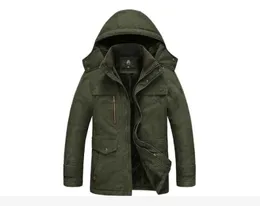 AFS JEEP Men Autumn Spring Hooded Coat Hat Detachable COTTON Men Jackets Long Sleeve Military Style Casual Outerwear Plus Size4466040