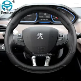 Pokrywa kierownicy osłony samochodu skóra z włókna węglowego dla Peugeot 208 2012-2024 308 2014-2024 2008 2013-2024 Automatyczne akcesoria