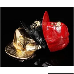Ballkappen Pangkb Marke Big A Cap Gold Leder Metall Hut Kopfbedeckung für Männer Frauen Adt Outdoor Casual Sun Baseball 230626 Drop Lieferung DHGA2