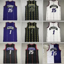 Баскетбол Винс Картер Трейси МакГрэйди черный фиолетовый белый классический ретро-ретро-мужчина женщин молодежь S-XXL Sport Jersey